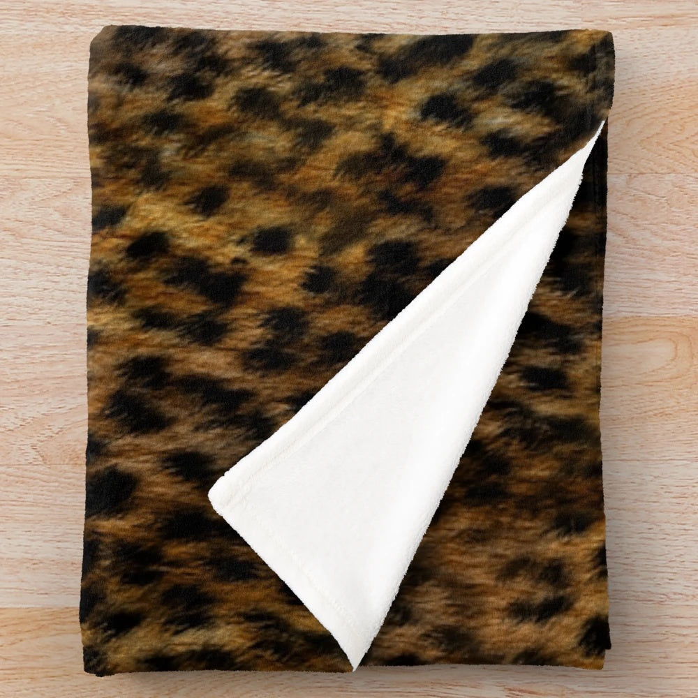Cheetah fur texture plush blanket