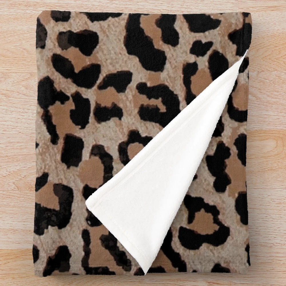 Cheetah leopard print plush blanket