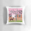 Soft, plush pillow featuring a cherry blossom design, perfect for greyhound owners