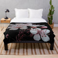 Cherry blossom plush blanket with delicate pink flowers
