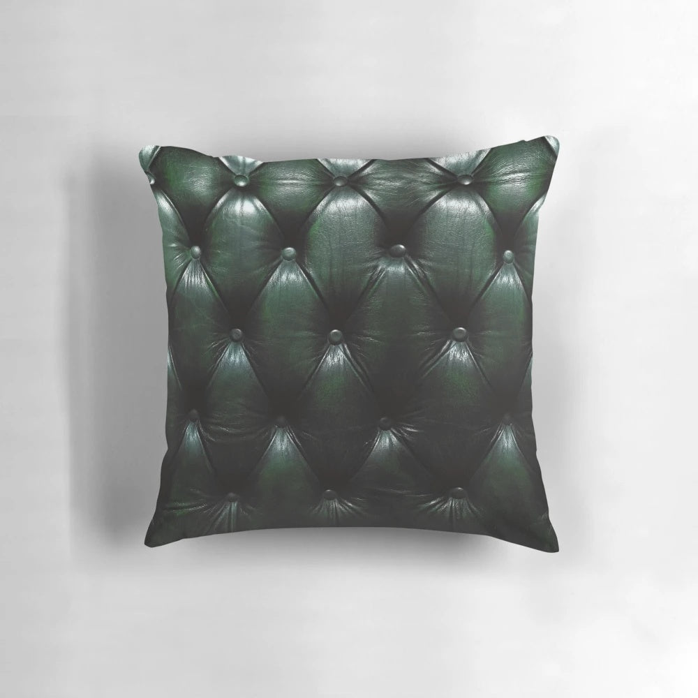 Chesterfield green patterned pillow with textured design for couch or living room