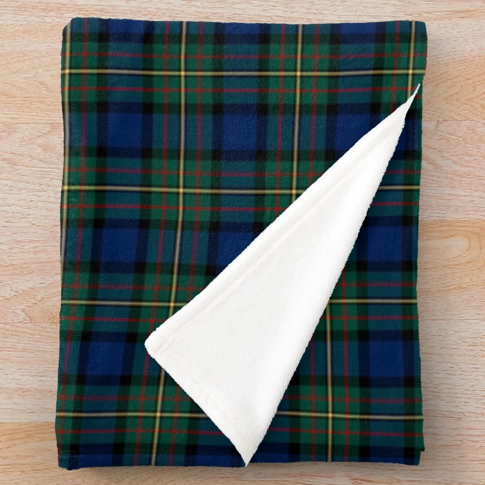 Clan MacLaren tartan plush blanket with a soft, woven wool pattern