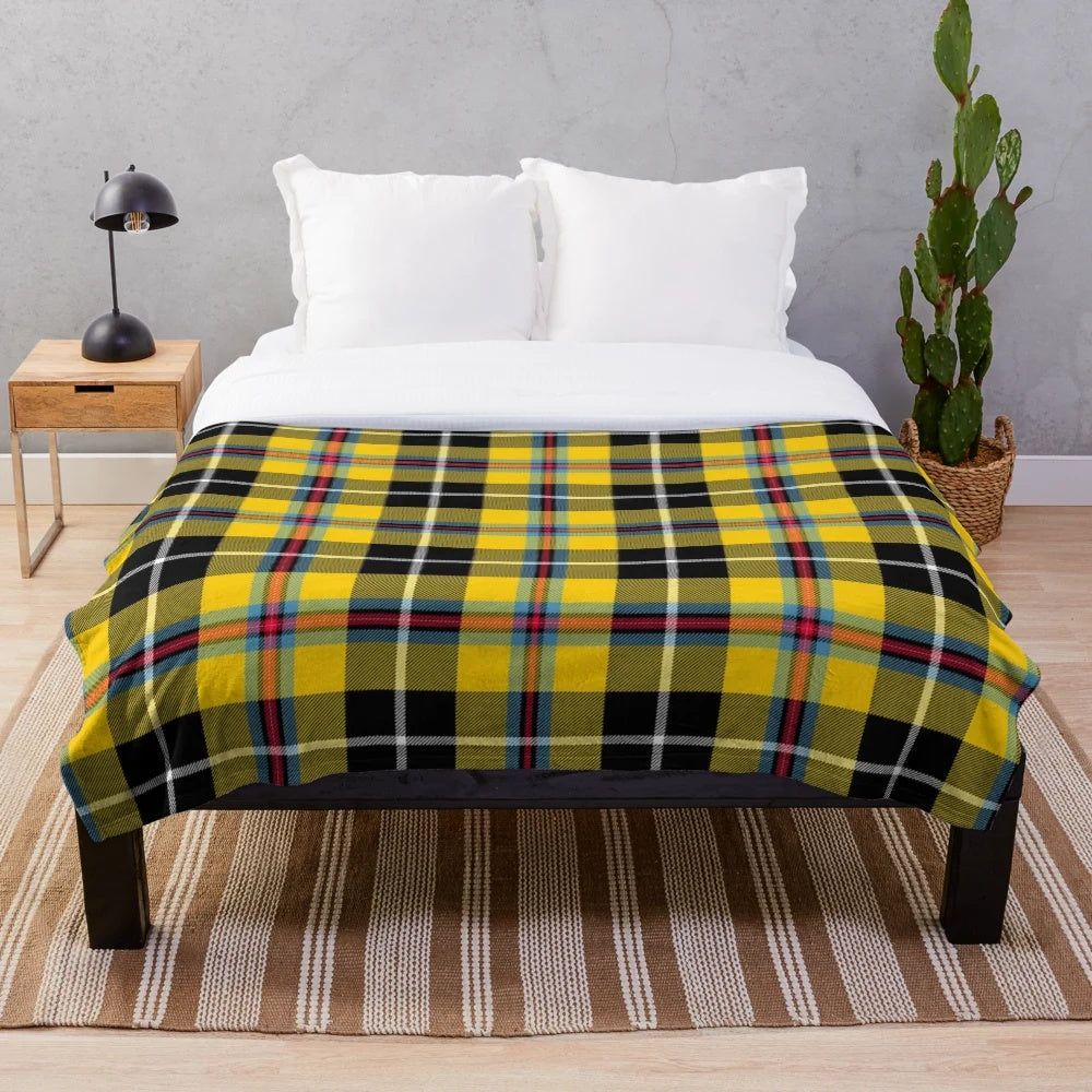 Cornish tartan plush blanket, soft and warm home decor