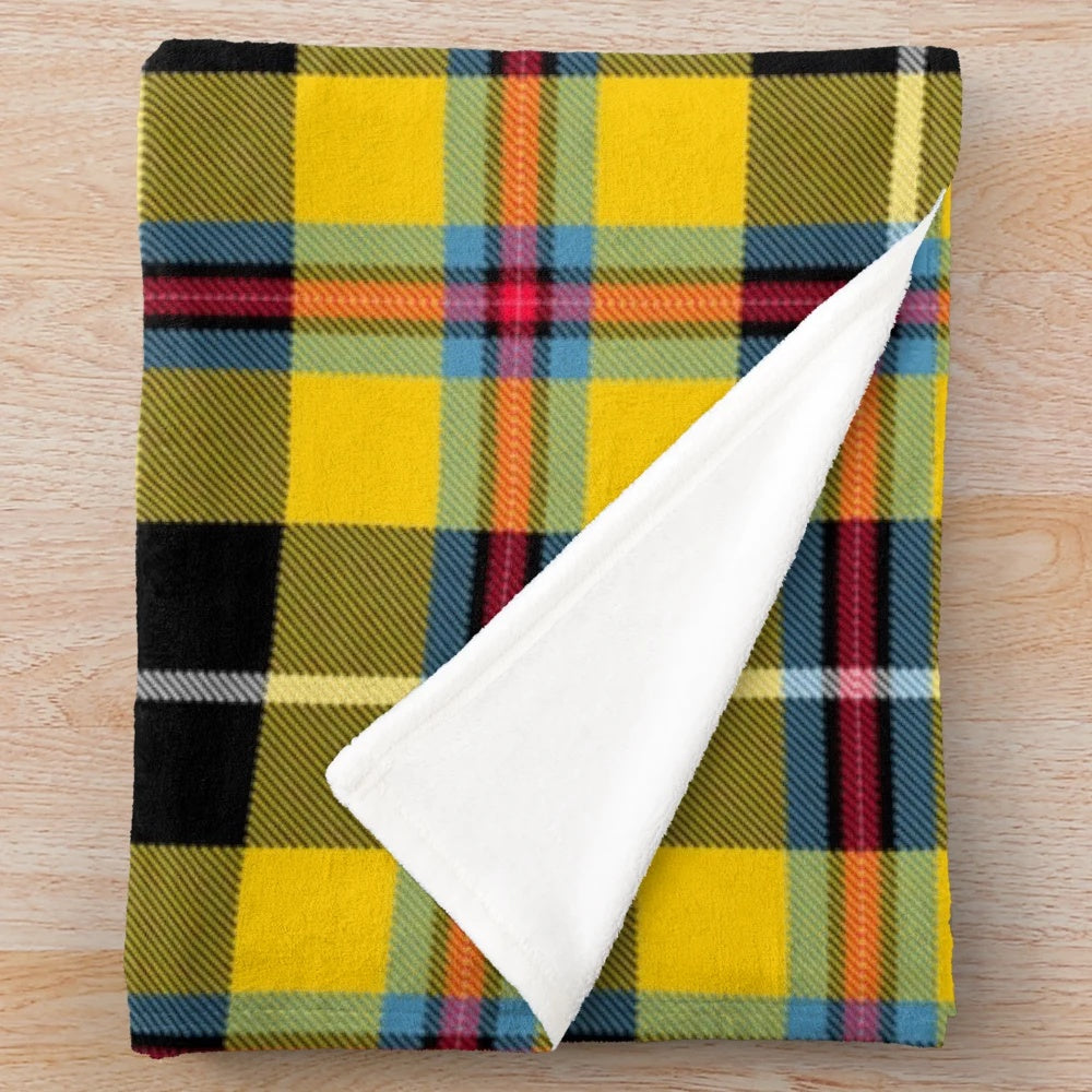 Cornish tartan plush blanket, soft and warm home decor