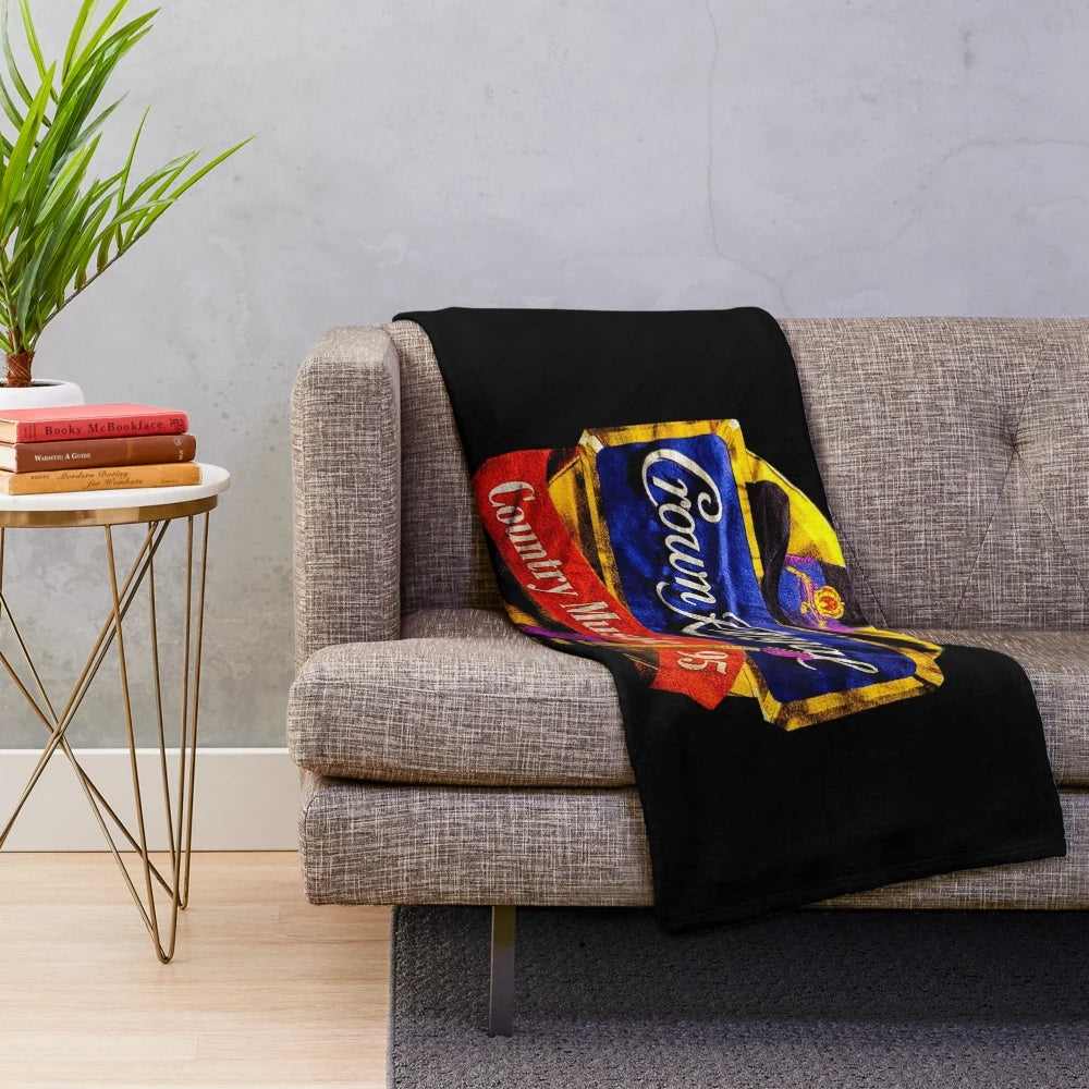 Crown Royal-inspired plush blanket with a cozy, luxurious feel