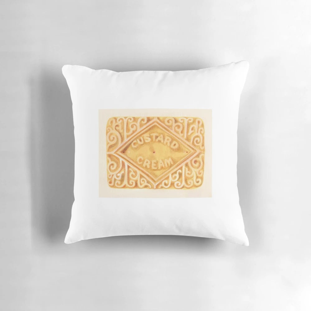 Soft and plush custard cream-colored pillow for comfortable home decor