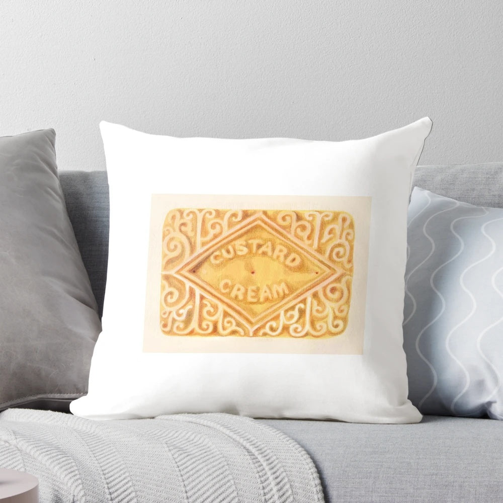 Soft and plush custard cream-colored pillow for comfortable home decor