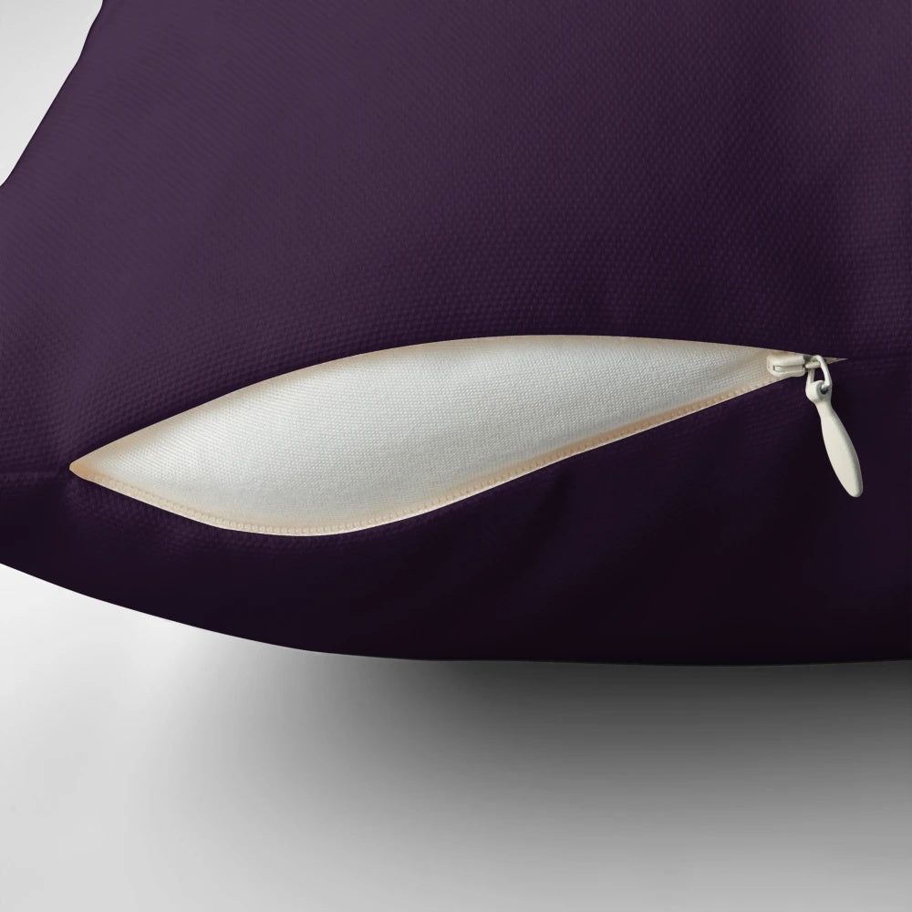 Dark purple violet colored pillow with a simple, solid design