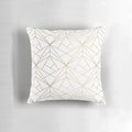 Elegant gold pillow with a textured and geometric pattern, perfect for a modern, minimalist interior.