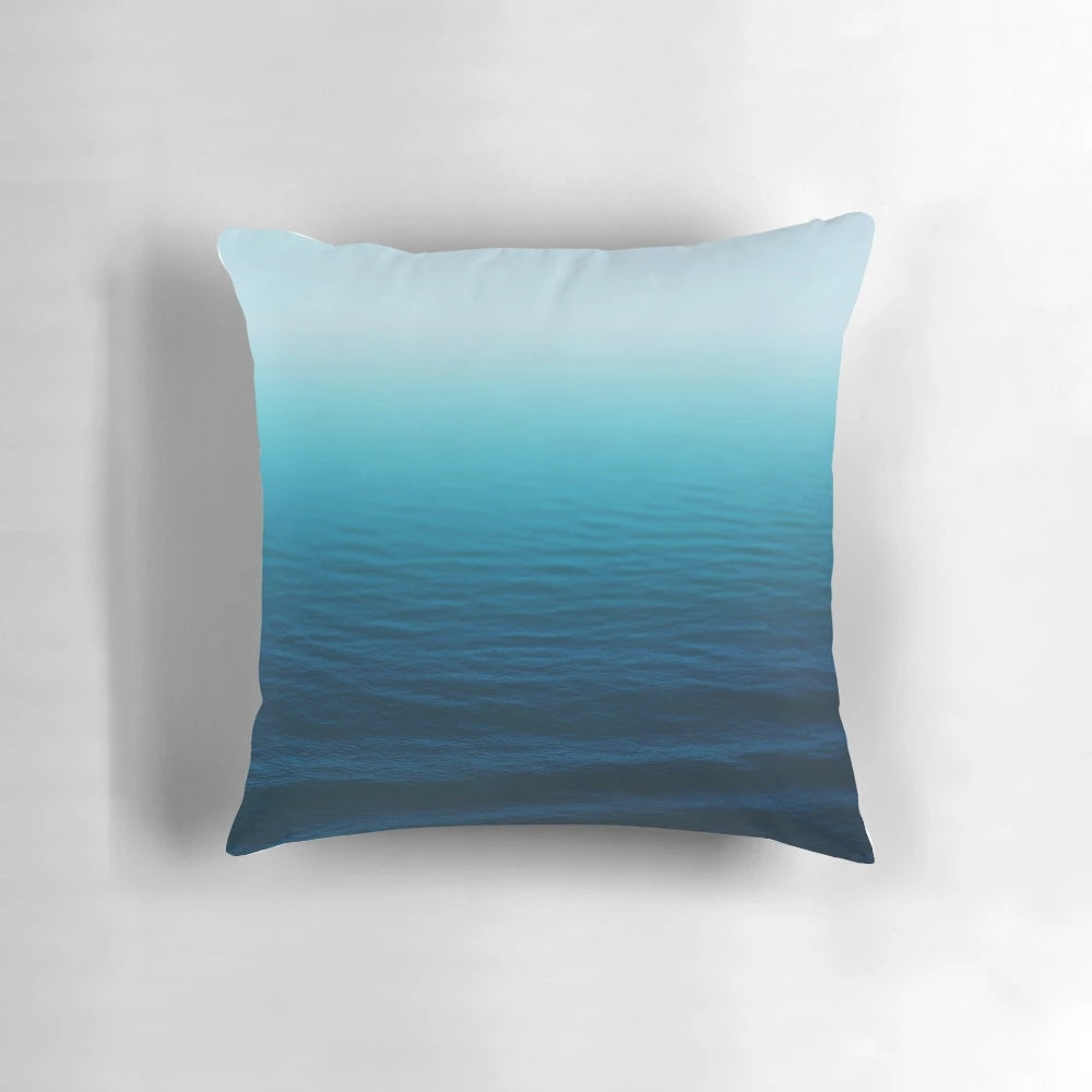 Deep blue pillow with soothing ocean wave design