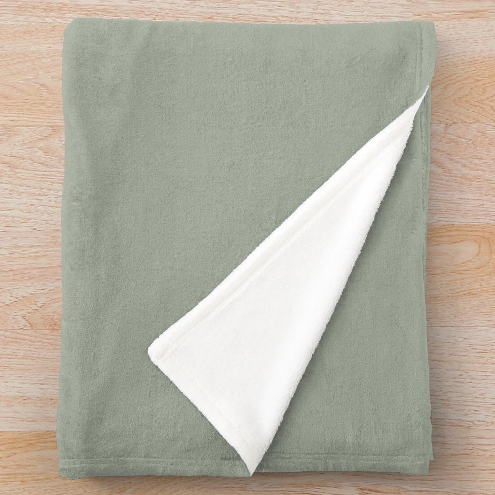 Desert Sage Grey Green Solid Color Plush Blanket