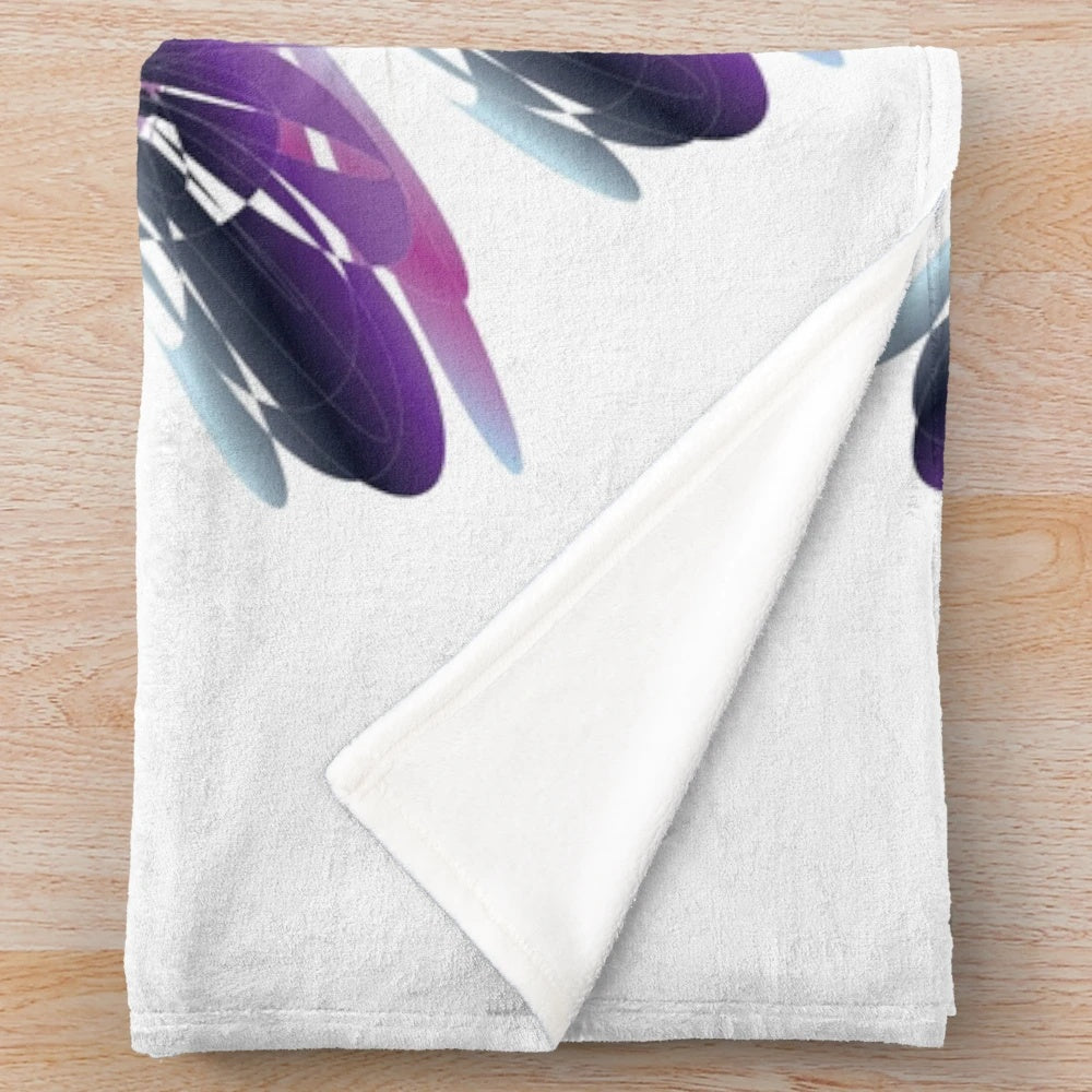 Luxurious designer plush blanket with a vibrant, symmetrical pattern