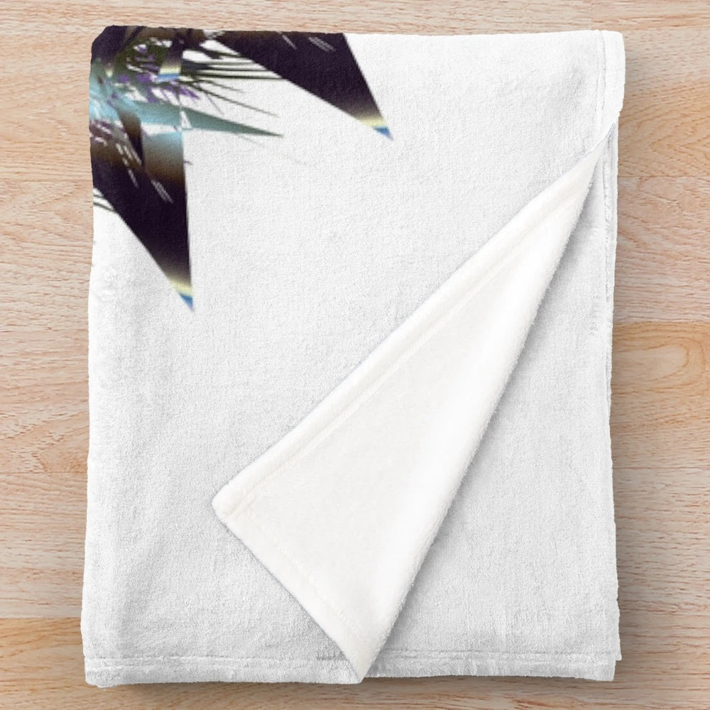 Luxurious designer plush blanket with a vibrant, trendy pattern