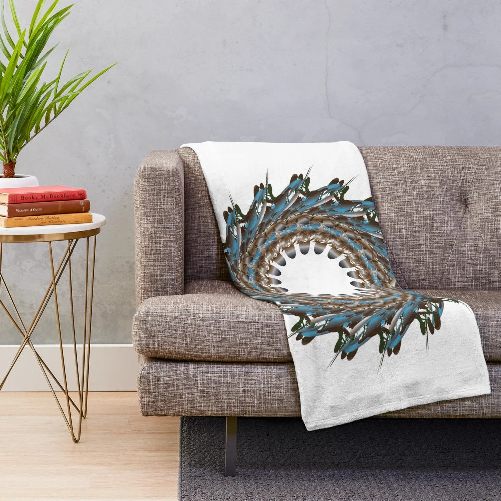 Luxurious designer plush blanket with a unique, trendy pattern