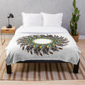 Plush blanket with a contemporary geometric design