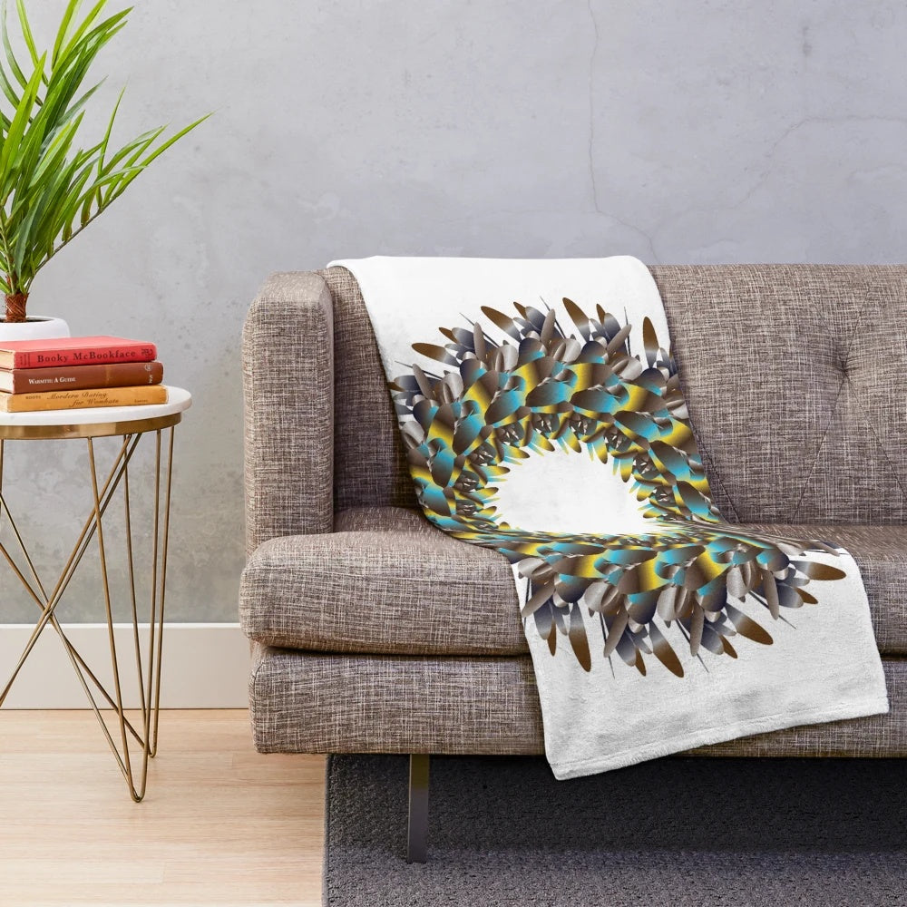 Plush blanket with a contemporary geometric design