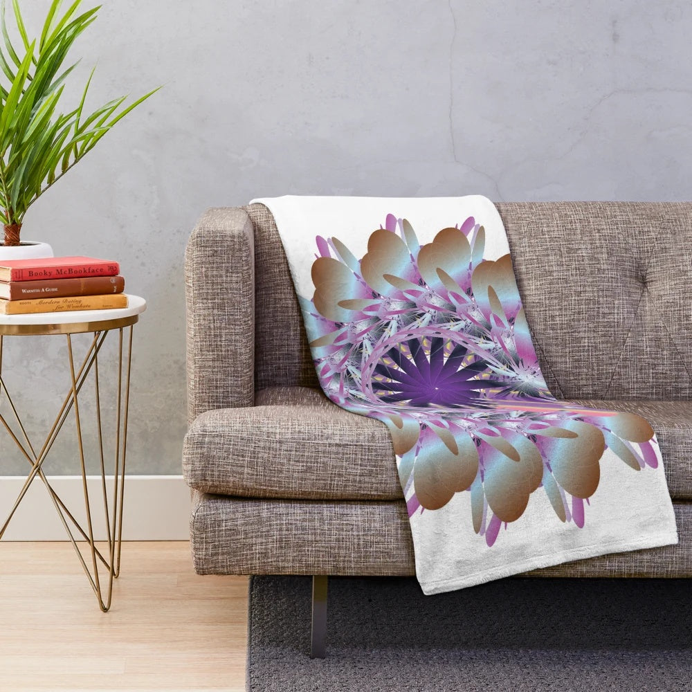 Luxurious designer plush blanket with a stylish and symmetrical pattern