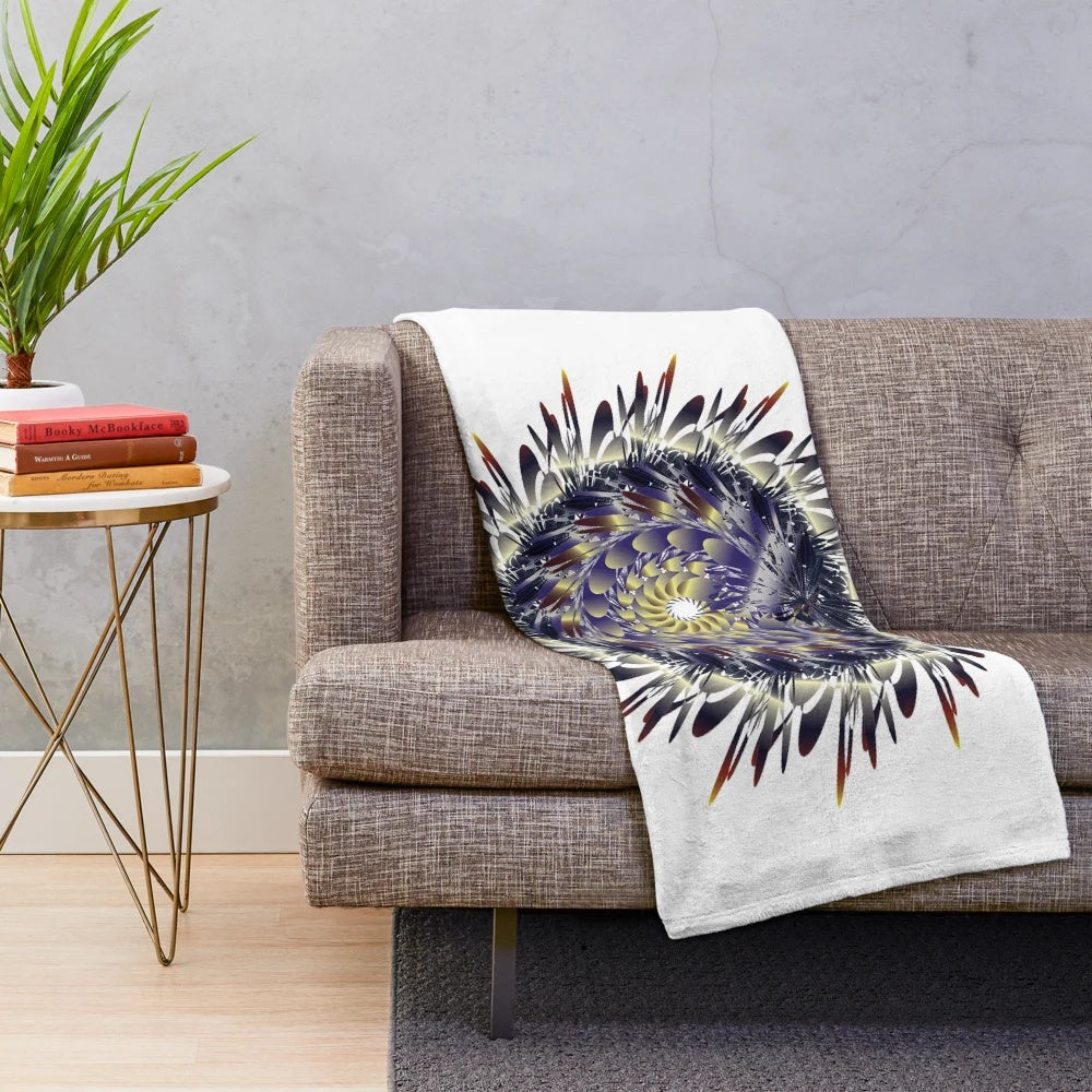 Luxurious designer plush blanket with a stylish and symmetrical pattern