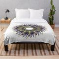 Luxurious designer plush blanket with a vibrant, trendy pattern