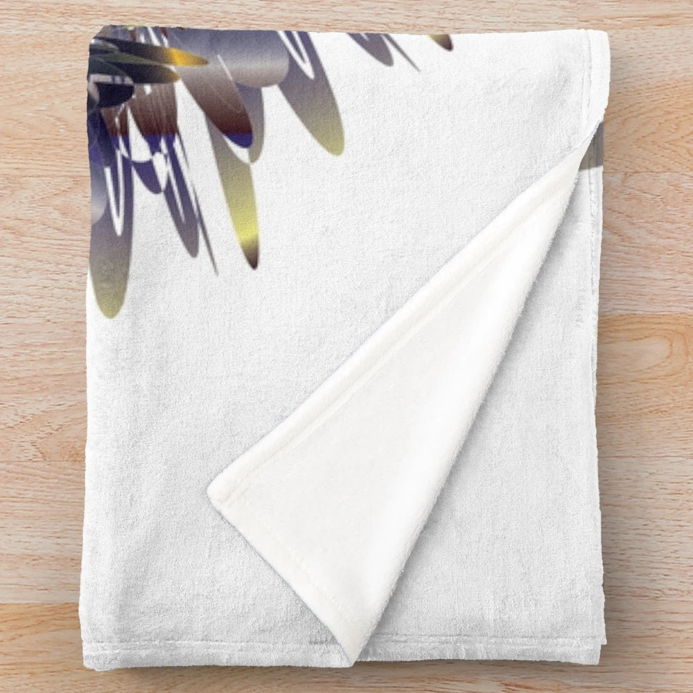 Luxurious designer plush blanket with a vibrant, trendy pattern