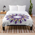 Luxurious designer plush blanket with a modern, geometric pattern