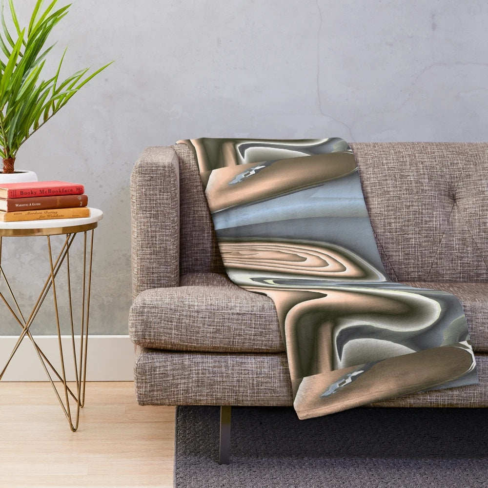 Luxurious designer plush blanket with a vibrant and symmetrical pattern