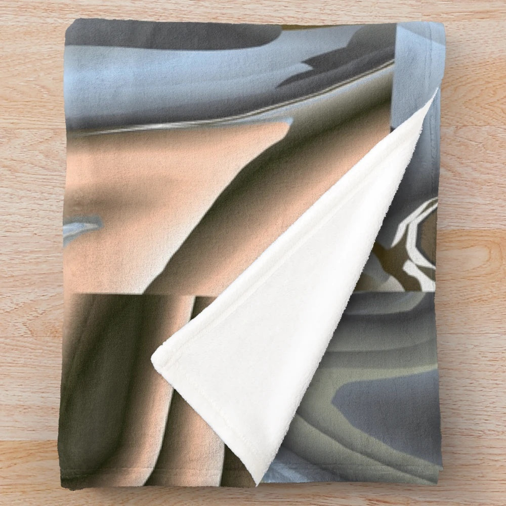 Luxurious designer plush blanket with a vibrant and symmetrical pattern