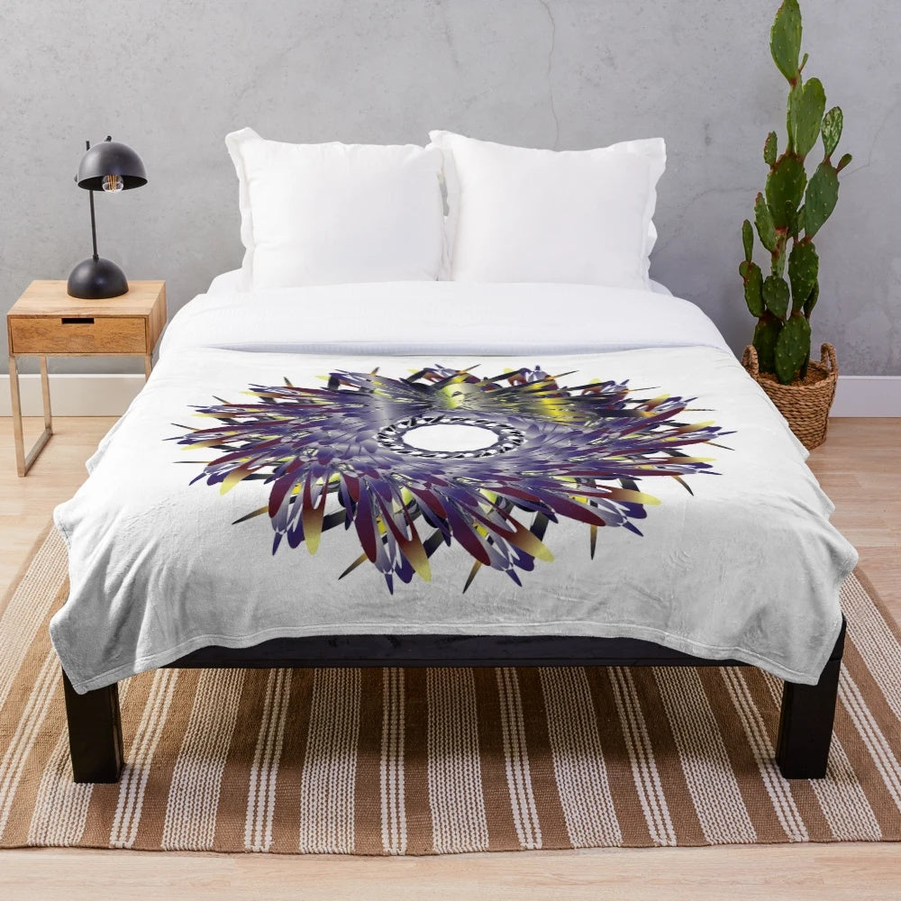 Soft, cozy, and stylish designer plush blanket with vibrant patterns