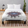Luxurious designer's plush blanket with a vibrant, stylish pattern