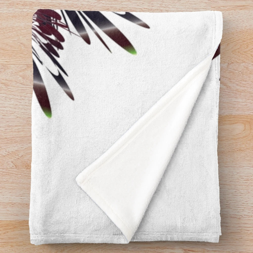 Luxurious designer's plush blanket with a vibrant, stylish pattern