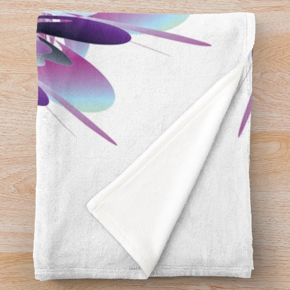 Luxurious designer's plush blanket with a vibrant, symmetrical pattern