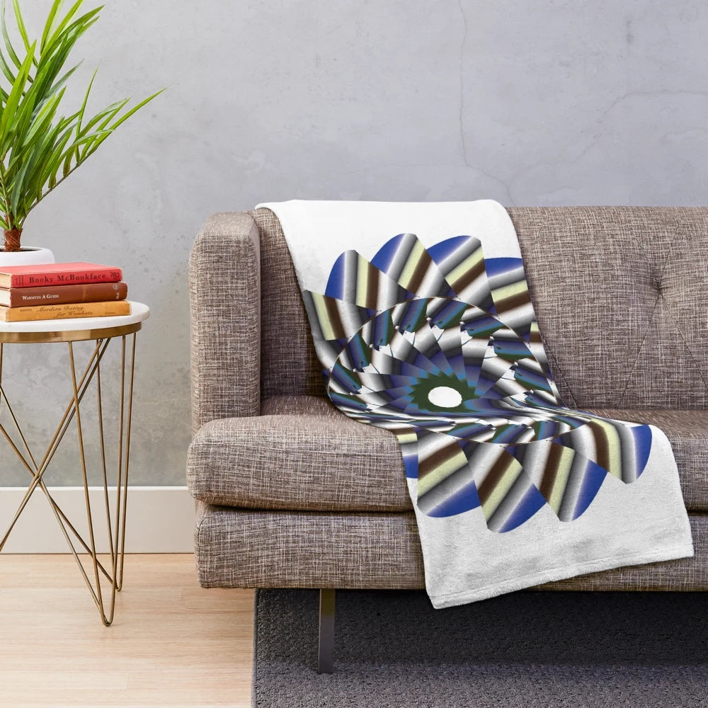 Luxurious designer's plush blanket with vibrant, trendy pattern
