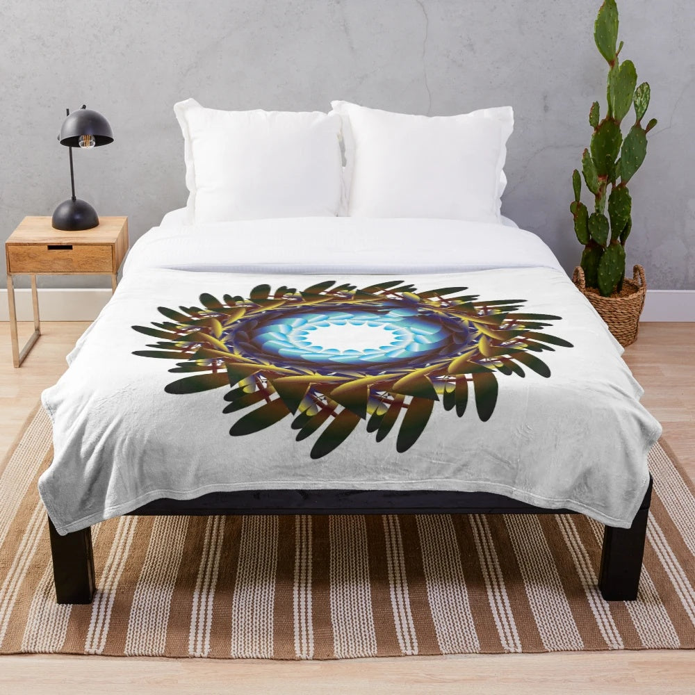 Soft and stylish designer's plush blanket in a vibrant pattern