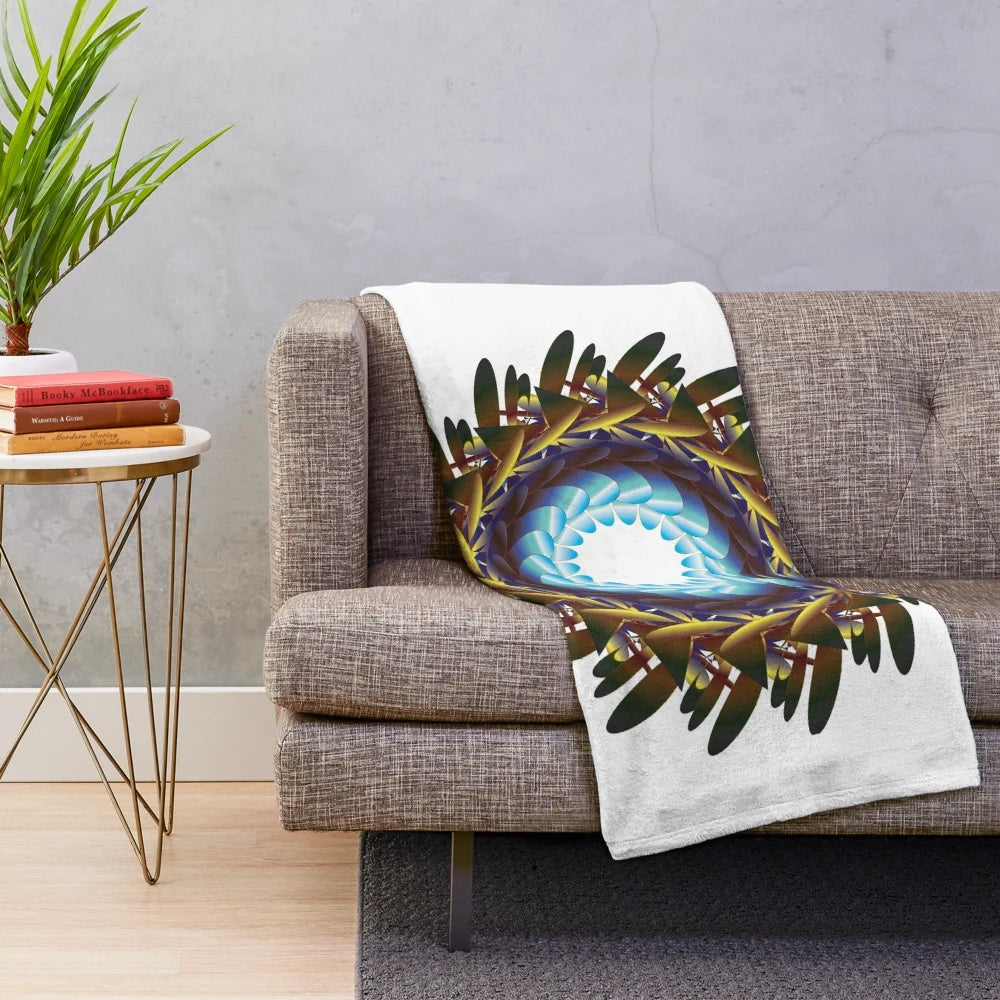 Soft and stylish designer's plush blanket in a vibrant pattern