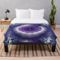 Luxurious designer's plush blanket with vibrant, stylish pattern