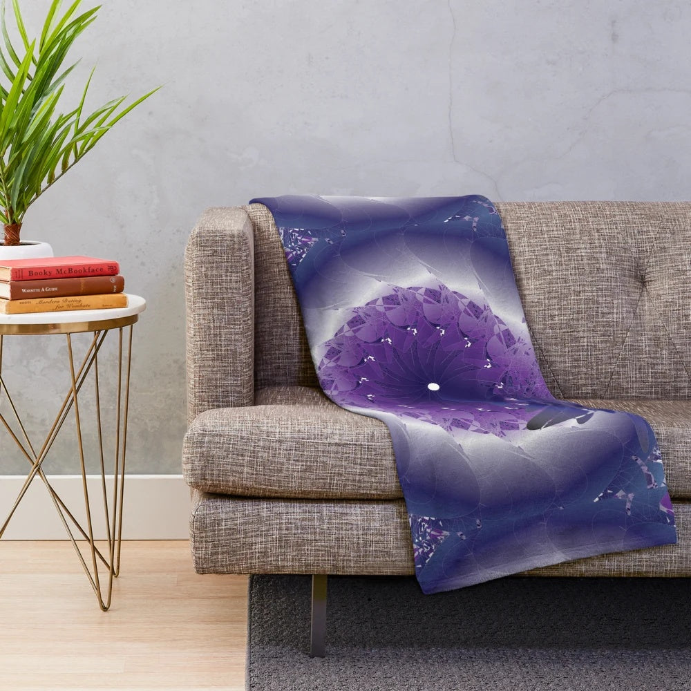 Luxurious designer's plush blanket with vibrant, stylish pattern