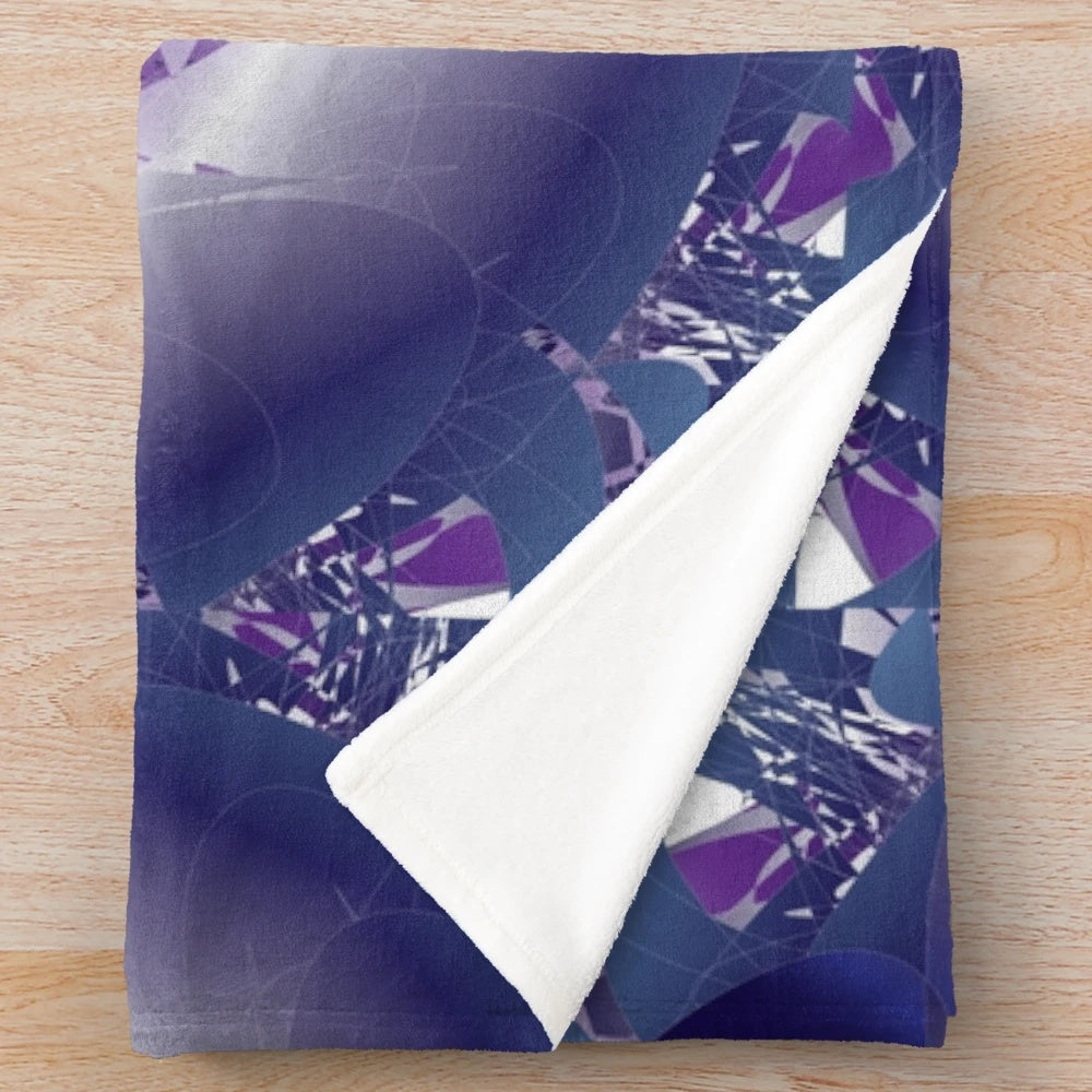 Luxurious designer's plush blanket with vibrant, stylish pattern