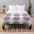 Luxurious designer's plush blanket in vibrant, stylish pattern