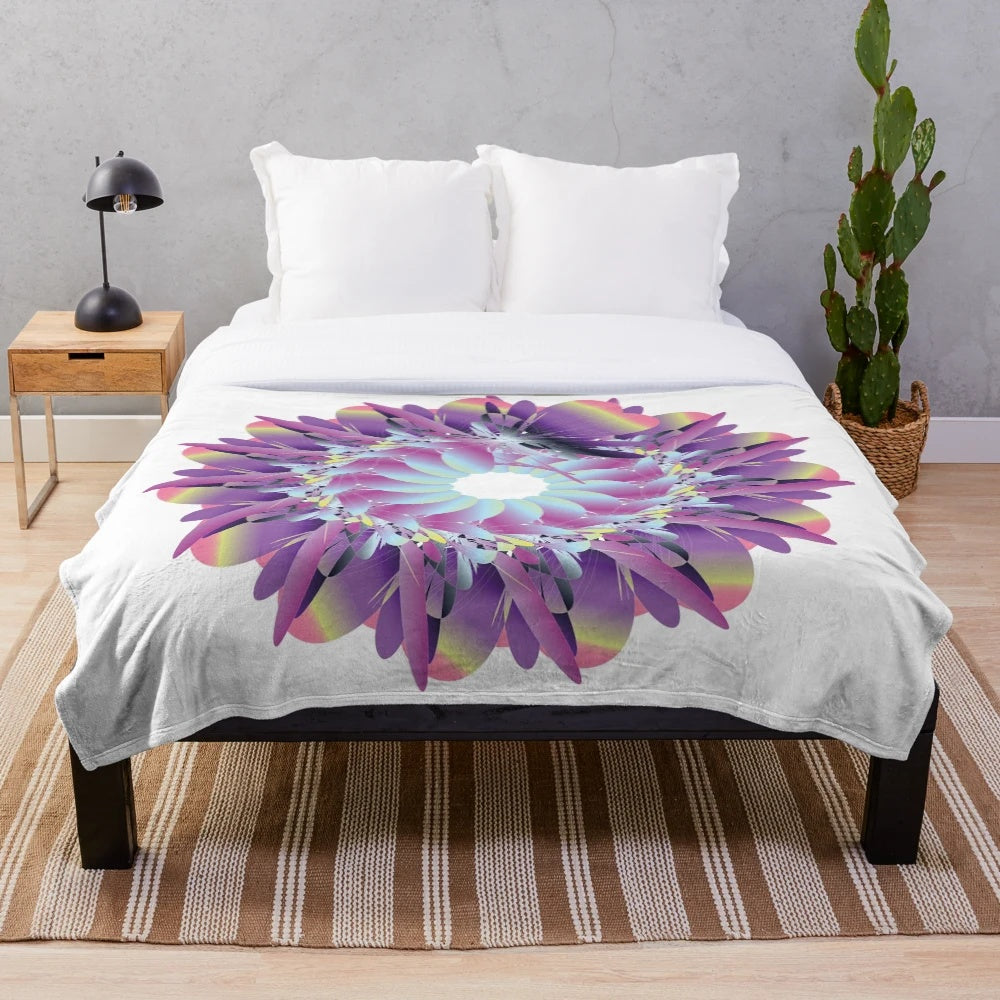 Luxurious designer's plush blanket with a vibrant and stylish pattern