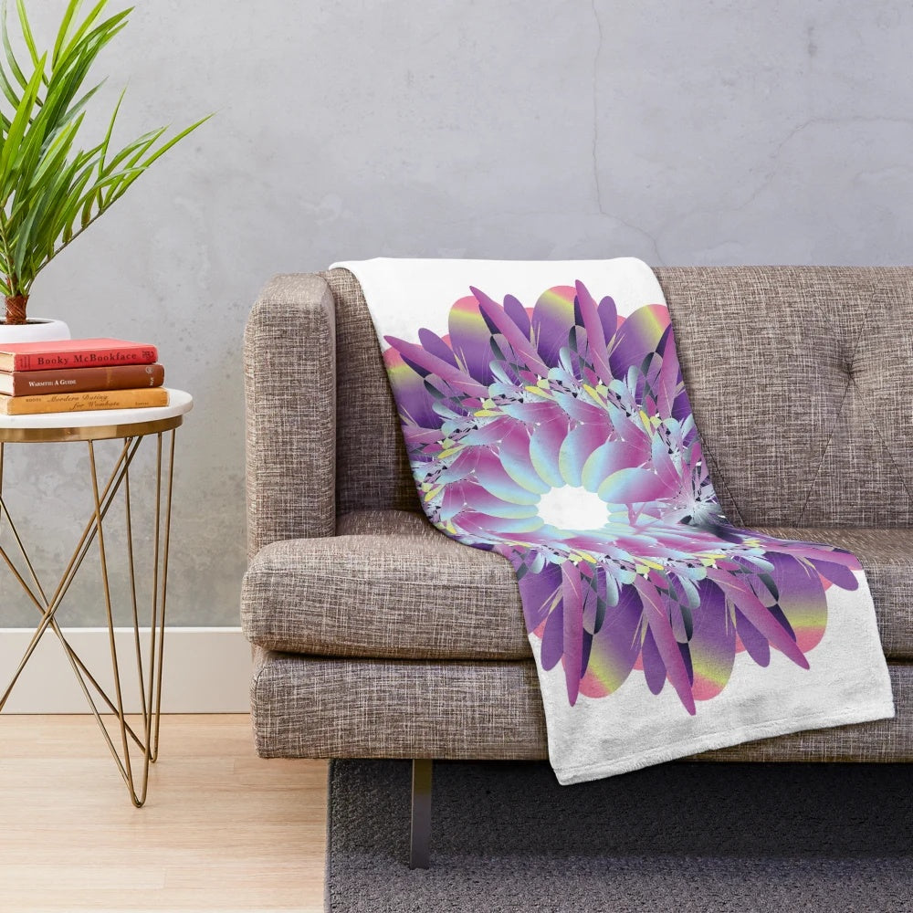 Luxurious designer's plush blanket with a vibrant and stylish pattern