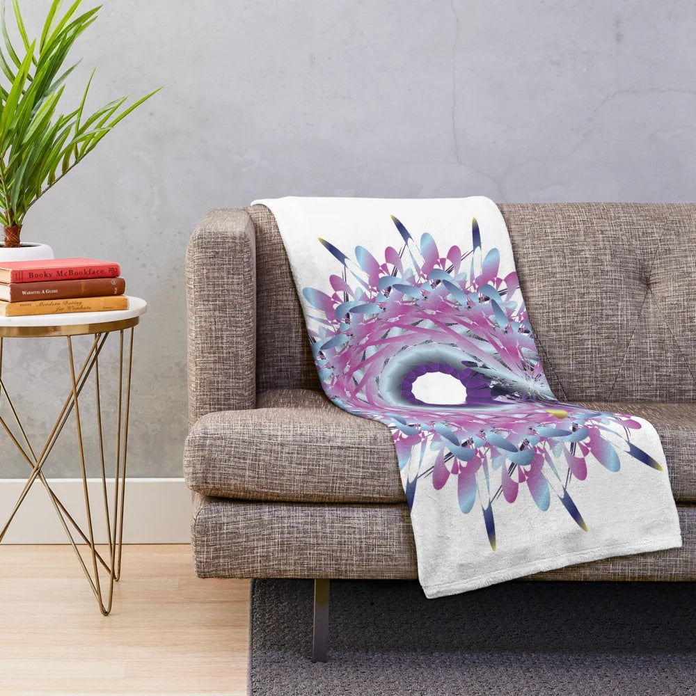 Luxurious designer's plush blanket with a vibrant and stylish pattern