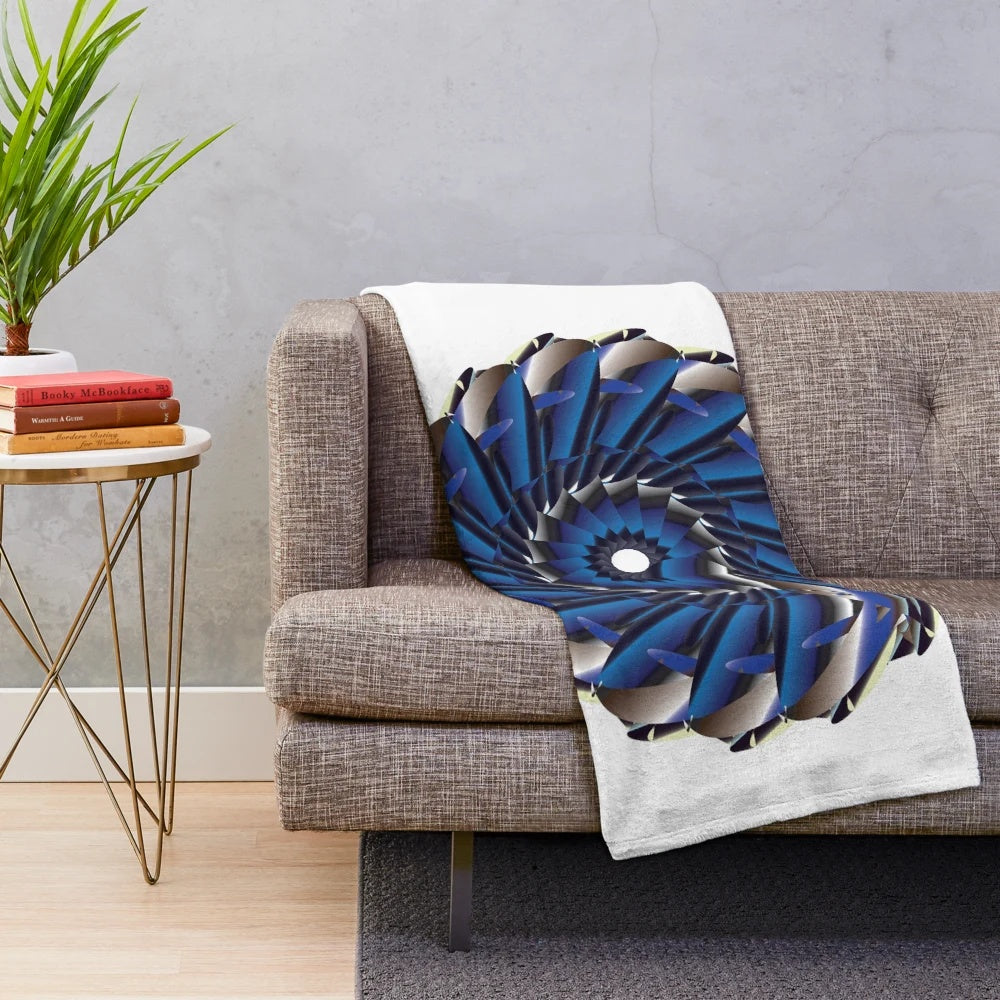 Plush designer's blanket with a stylish and vibrant pattern