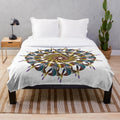 Soft, plush designer blanket with a vibrant, modern pattern