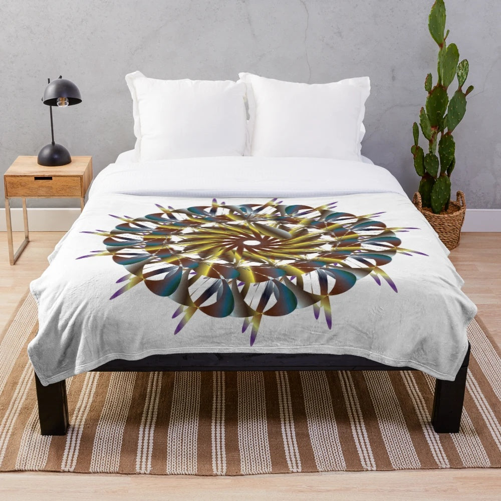 Soft, plush designer blanket with a vibrant, modern pattern