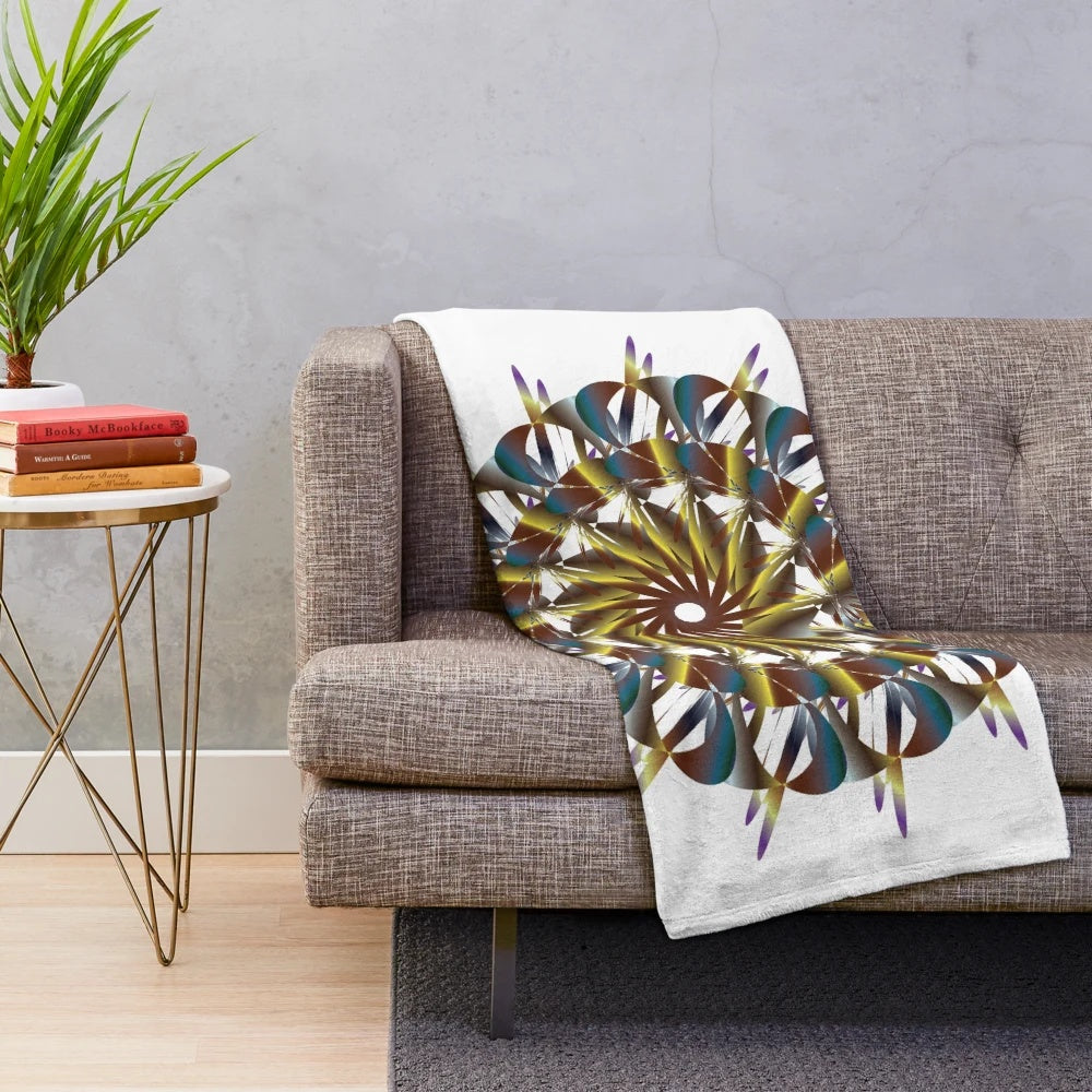 Soft, plush designer blanket with a vibrant, modern pattern