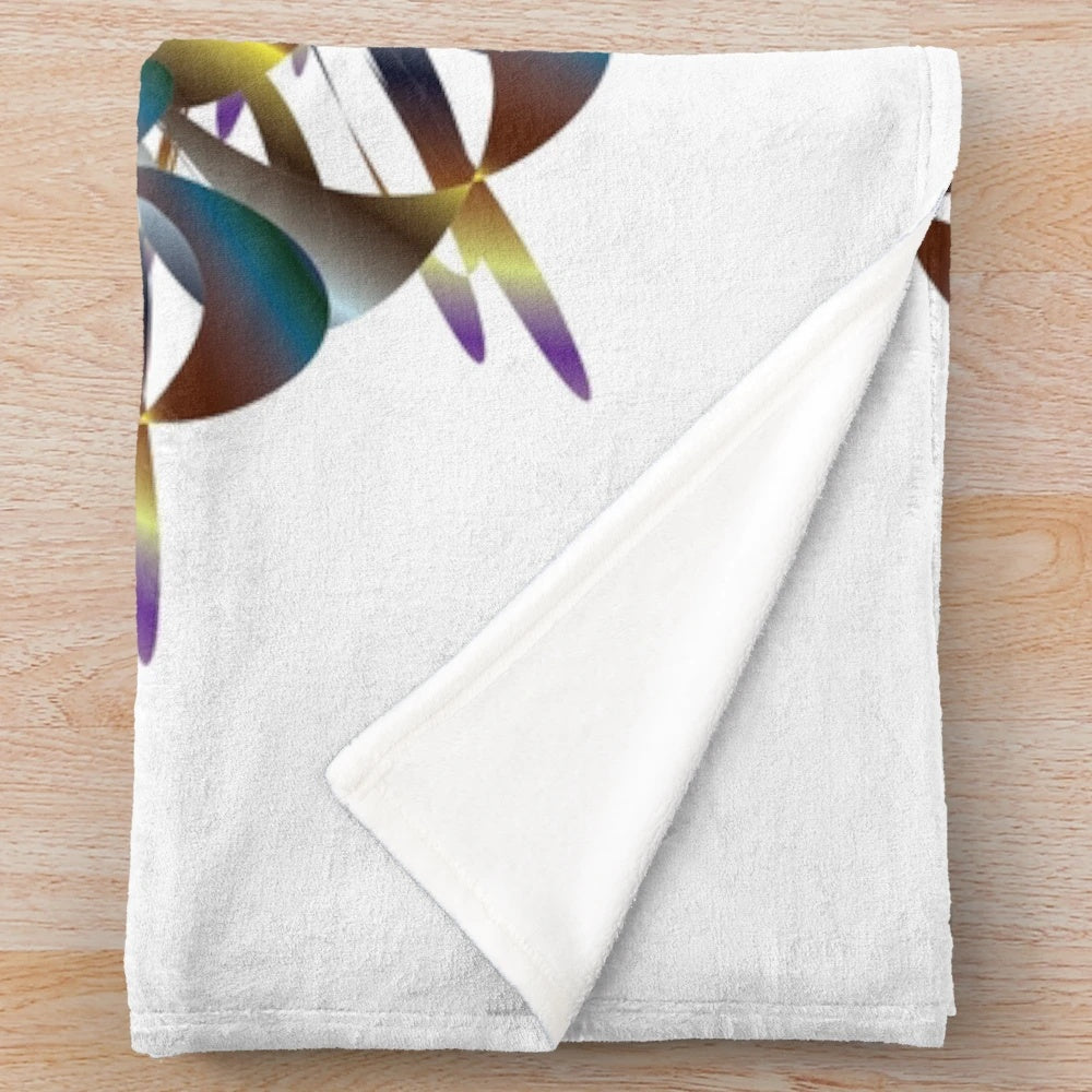 Soft, plush designer blanket with a vibrant, modern pattern