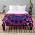 Luxurious designer's plush blanket with a vibrant, trendy pattern
