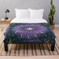 Luxurious designer's plush blanket with a stylish and vibrant pattern
