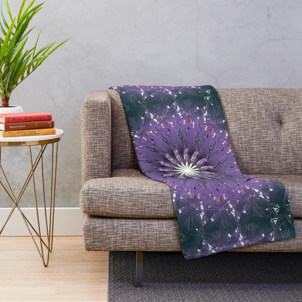 Luxurious designer's plush blanket with a stylish and vibrant pattern