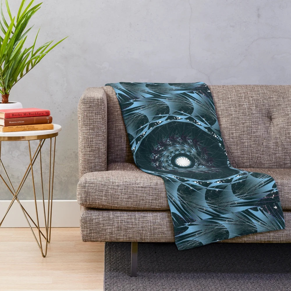 Stylish and cozy plush blanket with a designer touch